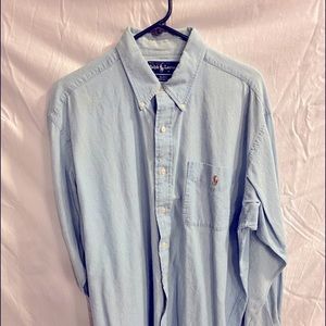 Polo Men’s L, casual Oxford, Blue.